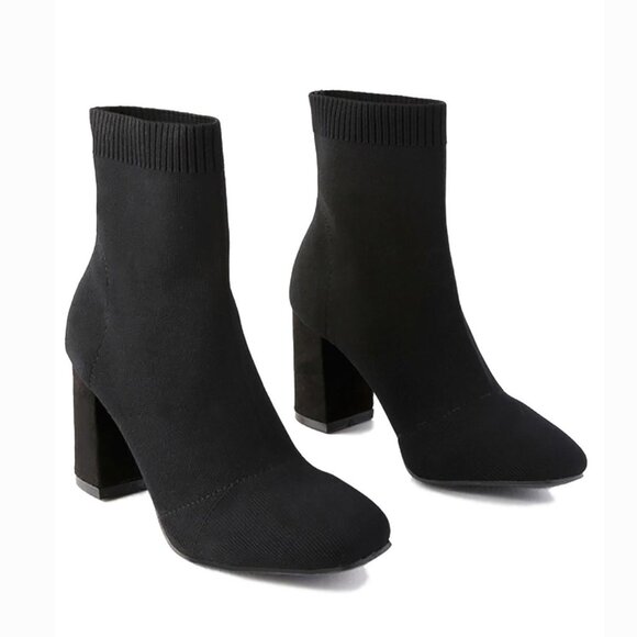 MIA Women's Erika Block Heel Knit Sock Booties 6.5 - Picture 1 of 5
